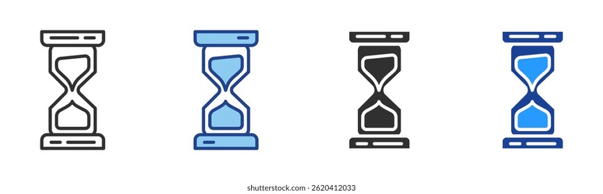 Ícone de ampulheta Coleção de vetor de vários estilos