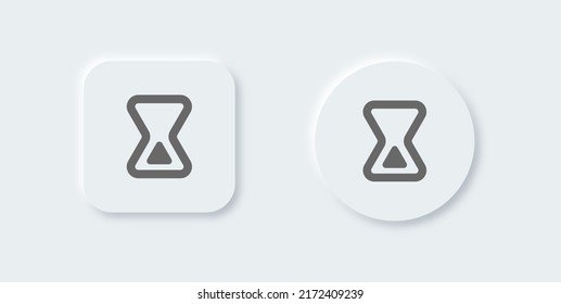 Hourglass icon in neomorphic design style. Vintage sandglass timer vector illustration.