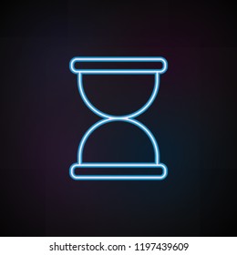 hourglass icon in neon style. One of Mobile banking collection icon can be used for UI, UX