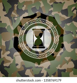 hourglass icon on camo pattern