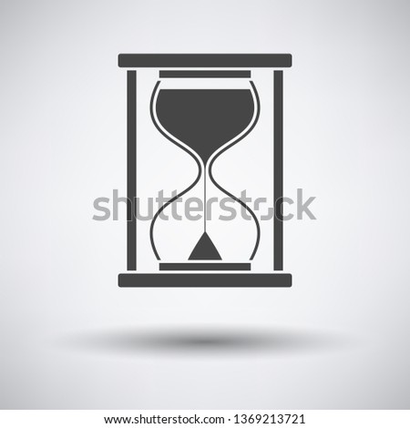 Hourglass Icon on gray background, round shadow. Vector illustration.