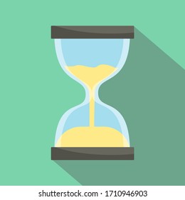 
hourglass. icon on a green background. vector flat style