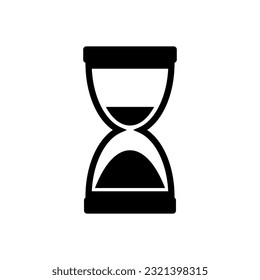 Hourglass icon on white background.