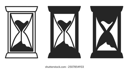 Hourglass icon on white background. Vector logo hourglass illustration.