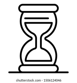 Hourglass icon. Outline hourglass vector icon for web design isolated on white background