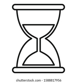 Hourglass icon. Outline hourglass vector icon for web design isolated on white background