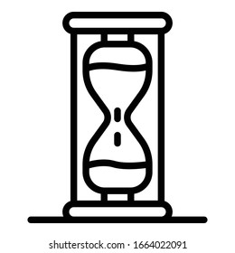 Icono de cristal de arena. Icono de vector de cristales de contorno para diseño web aislado en fondo blanco
