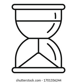 Icono de cristal de arena. Icono de vector de cristales de contorno para diseño web aislado en fondo blanco