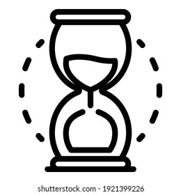 Hourglass icon. Outline hourglass vector icon for web design isolated on white background