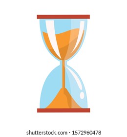 hourglass icon over white background, vector illustration