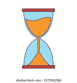 hourglass icon over white background, vector illustration