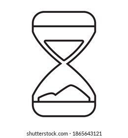 hourglass icon over white background, line style, vector illustration