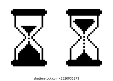 Hourglass icon pixel effect style simple design