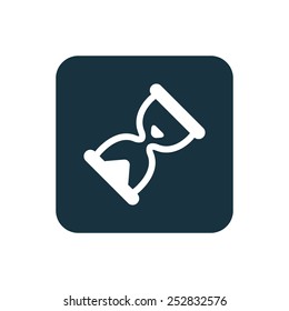 hourglass icon Rounded squares button, on white background 