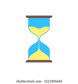 Hourglass icon. Sand clock or hour glass sign. Time, timer, countdown concept. Vector illustration.