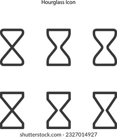 Stundenglas-Symbol, Sand-Uhr-Symbol, Zeitvintage-Symbol einzeln auf weißem Hintergrund. 