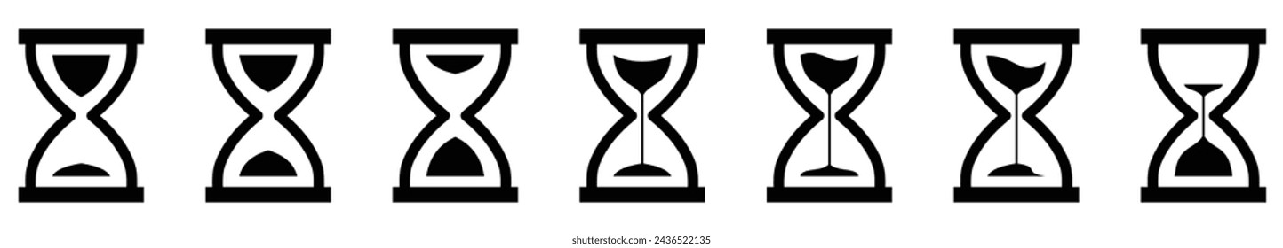 Hourglass icon. Sand clock icon, vector illustration.