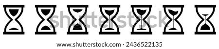 Hourglass icon. Sand clock icon, vector illustration.