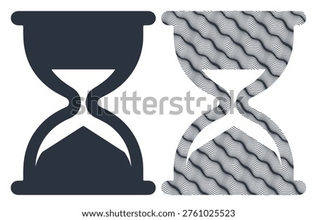 Hourglass icon with sand inside. timer clock vector illustration isolated on a white background.