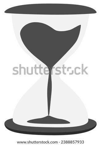 Hourglass icon with Sand Running Inside. Clock icons, Time icon symbol vector. Black hourglass. Sandglass with sand inside to measure time. Time symbol. Timer icon, time running concept. Edit Vector 
