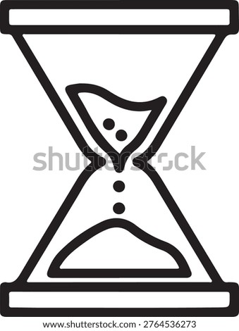 Hourglass icon, sand timer line art illustration