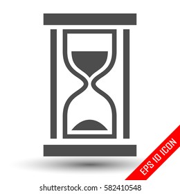 Hourglass icon. Sand timer symbol logo isolated on white background. Vector illustration.