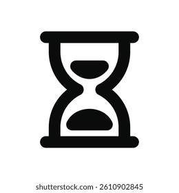 Hourglass icon. Sand watch, vintage hourglass, time management, sandglass timer or clock symbol. Vector illustration.