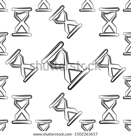 Hourglass Icon Seamless Pattern, Hour Glass Icon, Sand Glass Icon Vector Art Illustration