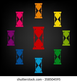 Hourglass icon set