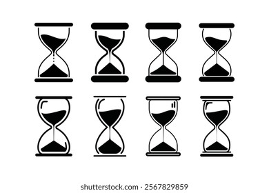 Hourglass icon set bundle vector illustrator