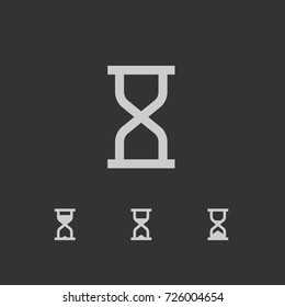 Hourglass icon set. Illustration on dark background