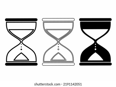hourglass icon set isolated on white background