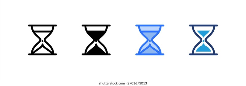 Stundenglas-Symbol setzt mehrere Stilkollektion. Vektorgrafik.