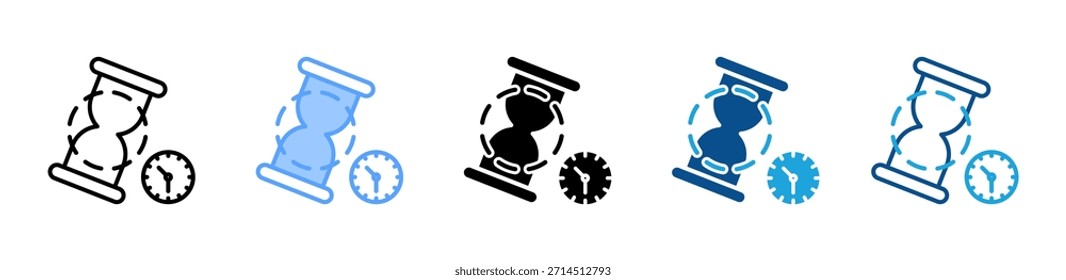 Hourglass icon set multiple style collection