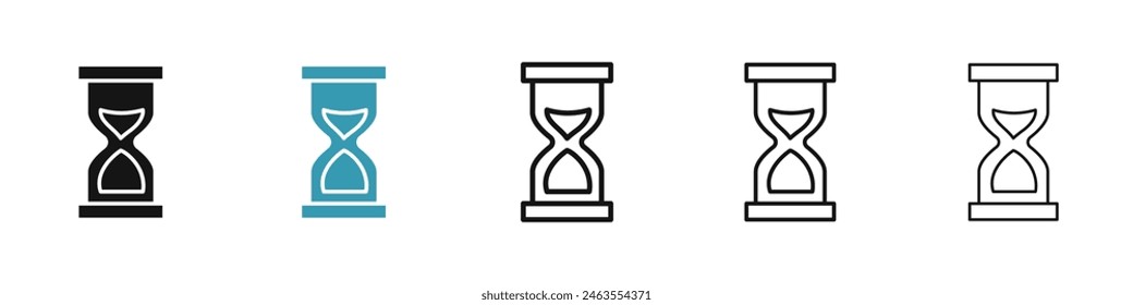 Hourglass icon set. old sandglass wait timer icon. countdown sand clock sign for UI designs.