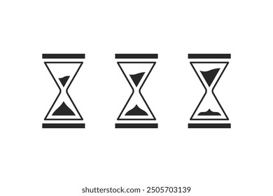 Hourglass icon set. Sand glass icon on white background