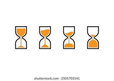 Hourglass icon set. Sand glass icon on white background