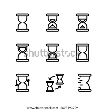 Hourglass icon set. Hourglass icon. Sandclock icon.	