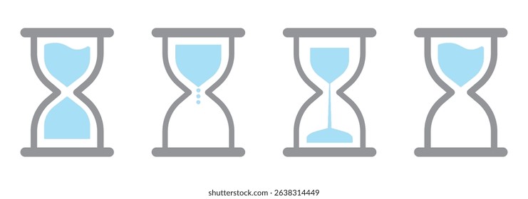 Hourglass icon set. Sandglass icons on transparent background. Vector illustration. EPS 10