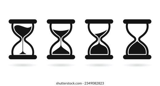 Hourglass icon set. Sandglass vector icons. Vector illustration