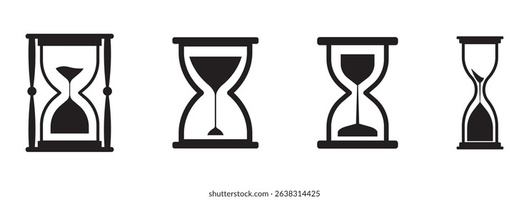 Hourglass icon set. Sandglass vector icons. Vector illustration 