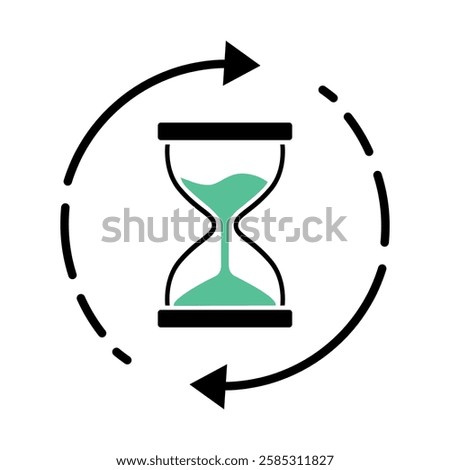 Hourglass icon set. Time Wine сreative idea logo design. Sand clock sign business concept.