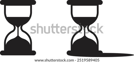 Hourglass Icon Set, hourglass timer, hourglass, sand glyph sign, set of different style icons on white background, Vector Illustration