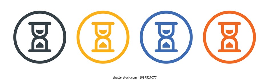 Hourglass icon set. Timer symbol vector illustration.