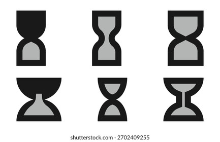 Sanduhrsymbol, Vektor einzeln auf weißem Hintergrund