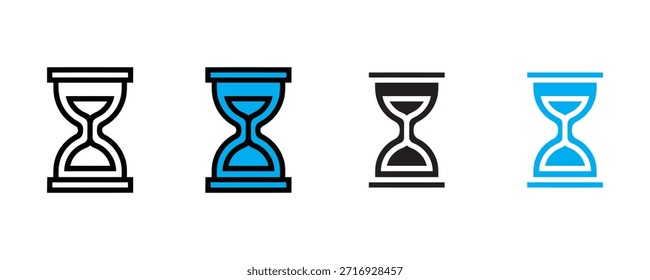 Sanduhr-Symbol, Vektor auf weißem Hintergrund. Zeitgeber, Uhrsymbol. Vektorgrafik.