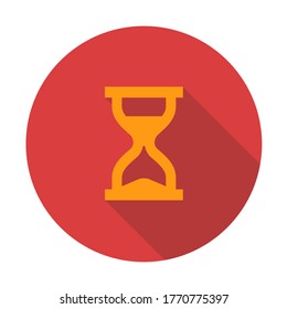 Hourglass icon with shadow. Flat and modern design. Vector. Button.