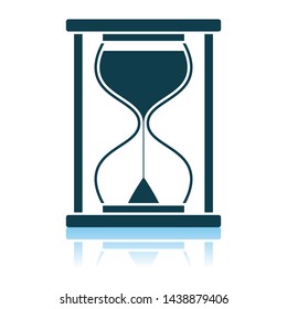 Icono de cristal de arena. Diseño de reflexión de sombra. Ilustración vectorial.