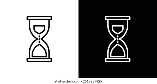 Hourglass icon shape graphic simple plain clipart symbol. thin line outline art