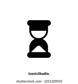 Hourglass icon silhouettes, icon and logo for websites.